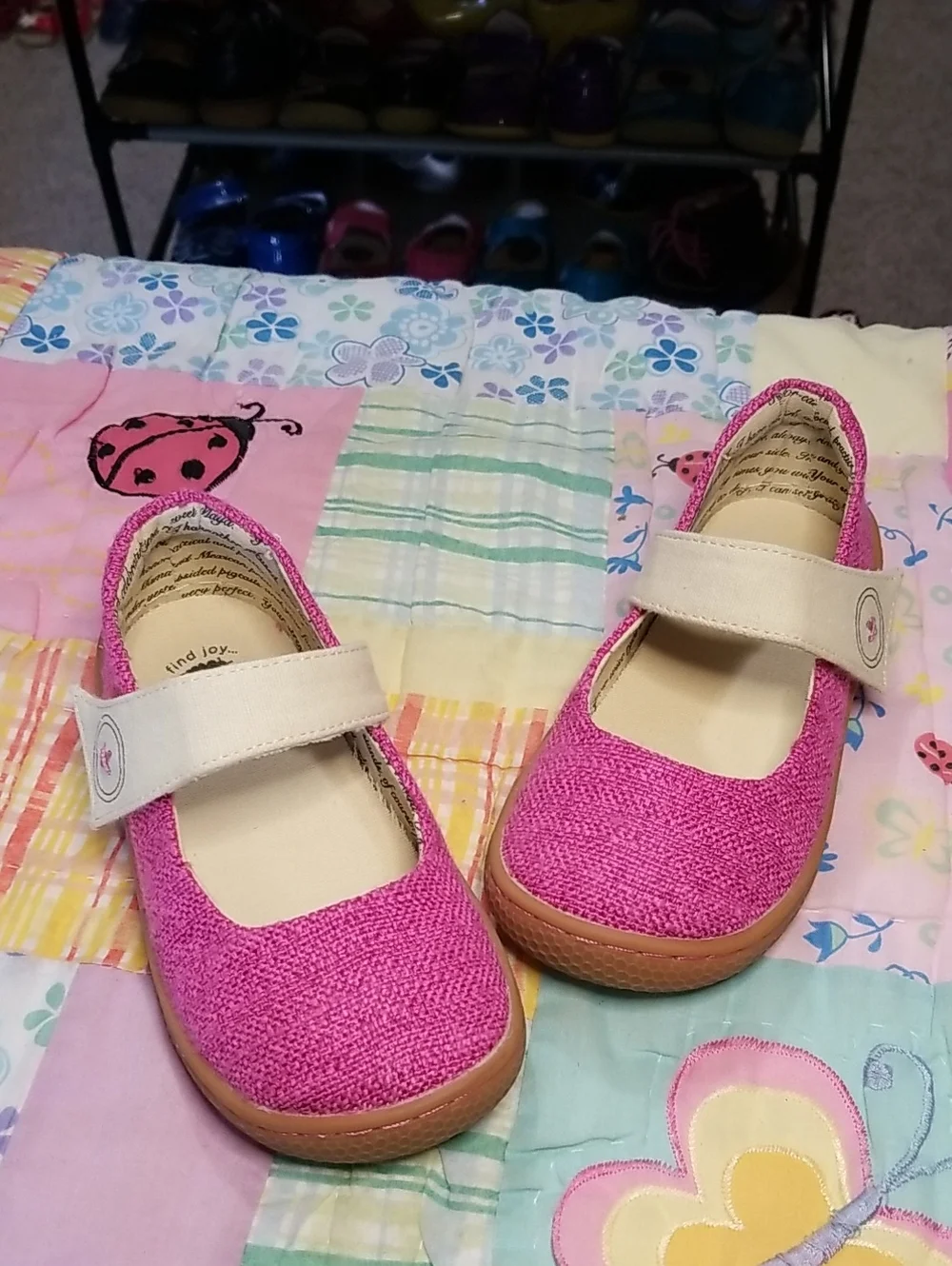 Livie & Luca Pink Mary Jane Shoes with Cream Strap Size 10 Carta II Pink Punch